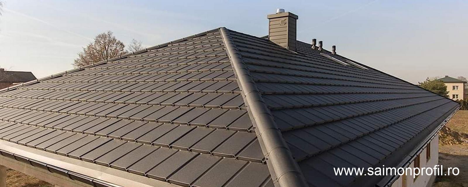 Tablă tip ţiglă metalică acoperiş Novatik SLATE Horodnic